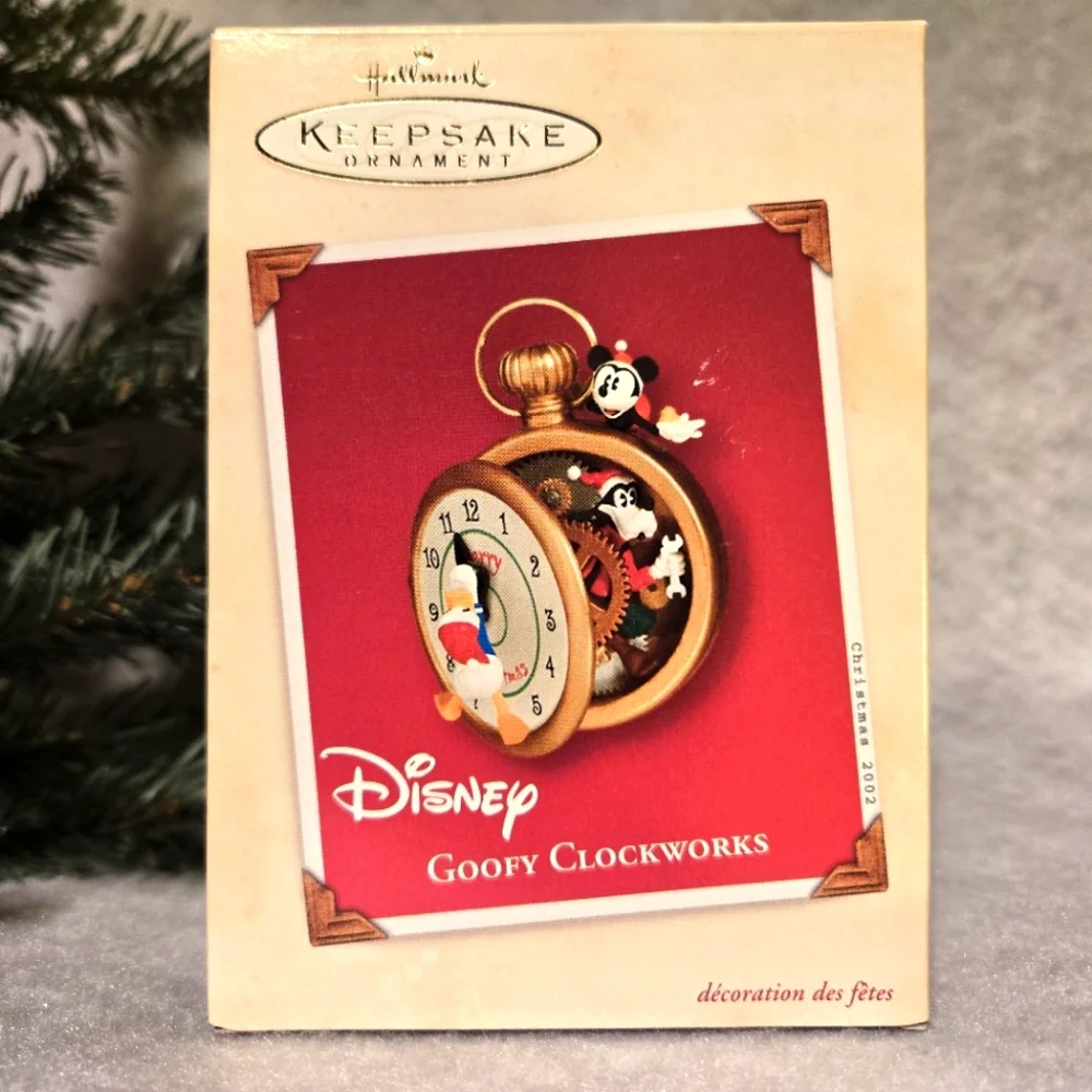 VTG 2002 Hallmark Disney Goofy Clockworks Pocket Watch Ornament w Original Box